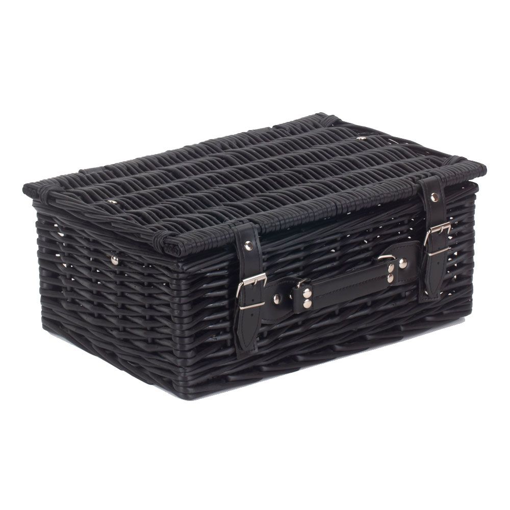 Pack of 5 Black Wicker Hampers with No Lining | Small