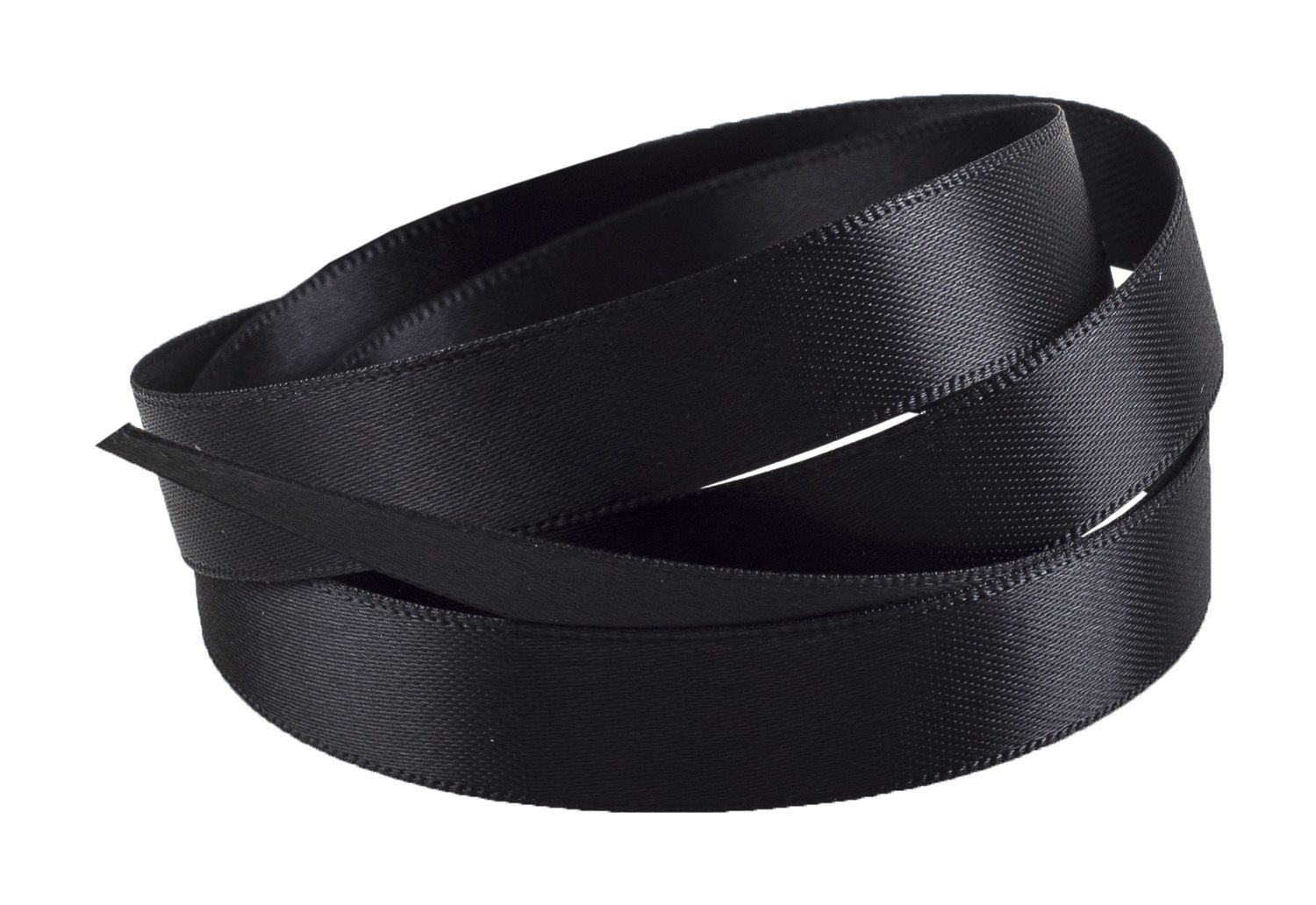 Black Recycled Double Faced Satin Ribbon 20 metres x 10mm