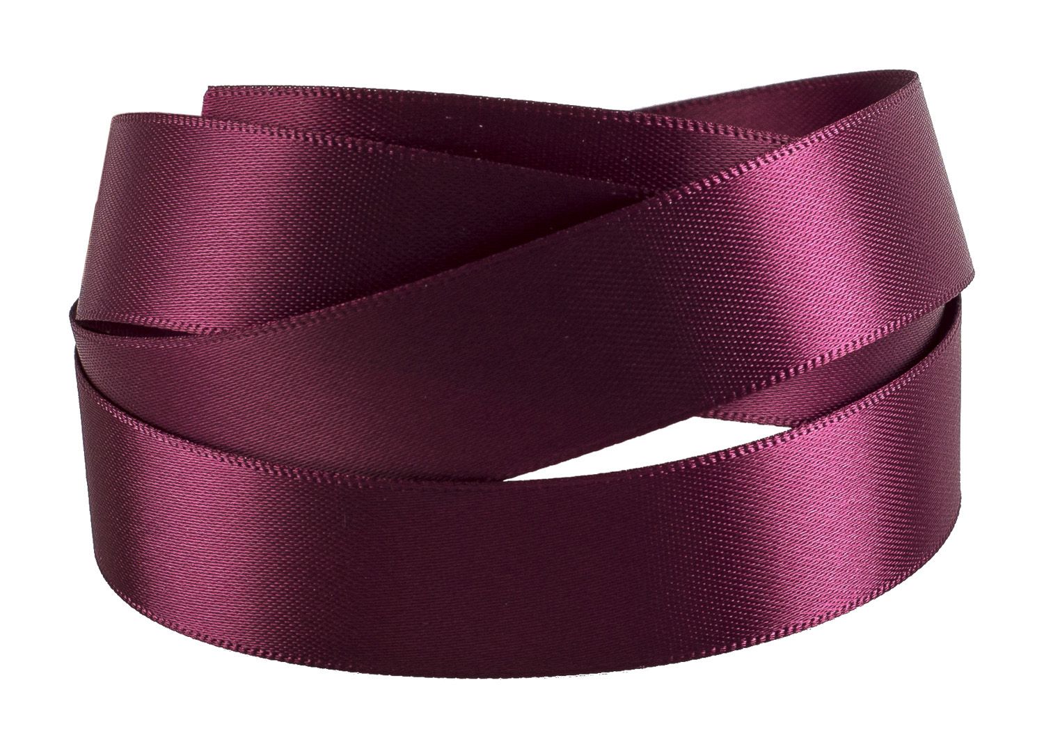 Claret Plum Recycled Double Faced Satin Ribbon 20 metres x 15mm