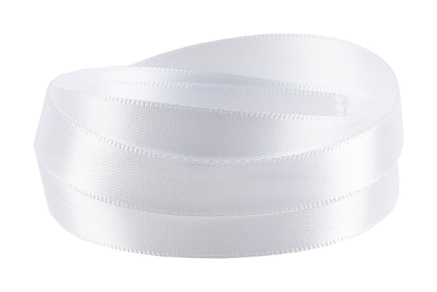 Recycled White Double Faced Satin Ribbon 20 metres x 10mm