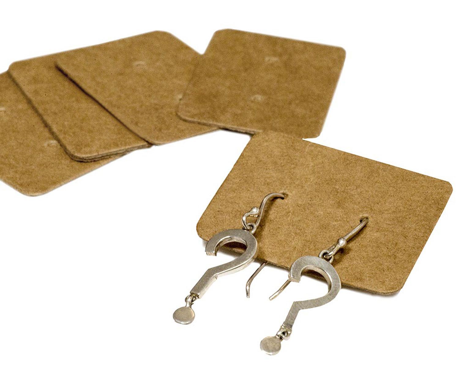 Kraft Earring Holders 35 x 25mm - Pack of 100