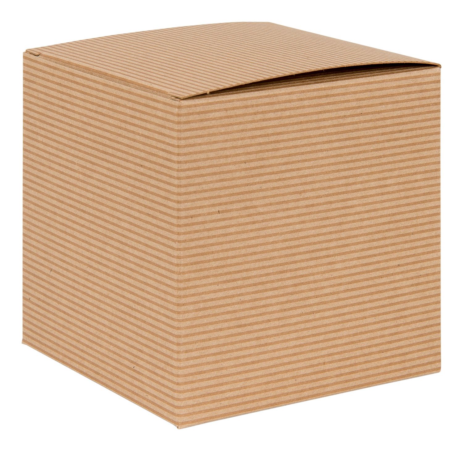 Brown Kraft Recycled Cube Flat Packed Gift Box 100mm