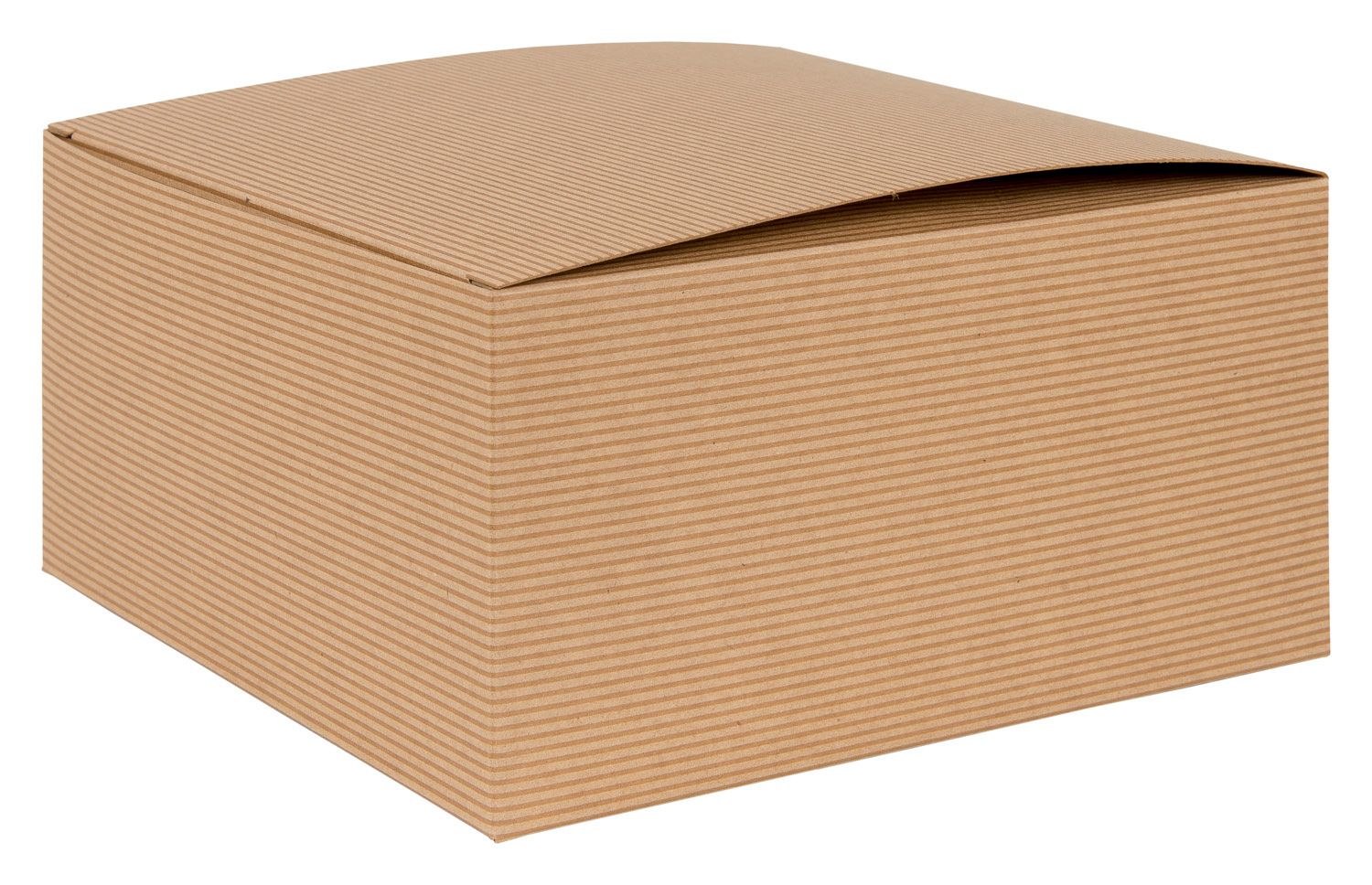 Brown Kraft Recycled Square Flat Packed Gift Box 200mm Width