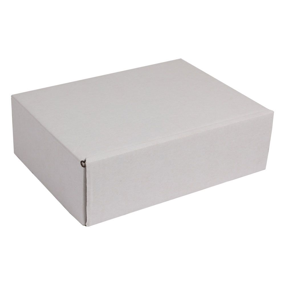 Pack of 50 Medium White Corrugated Postal Boxes 207mm length