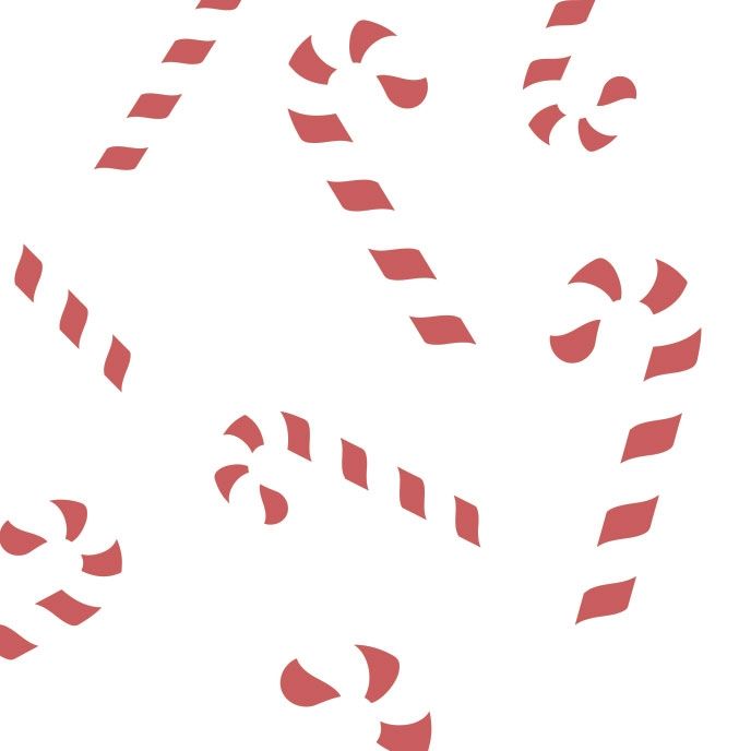 Candy Canes Square White Labels 59mm - Roll of 250