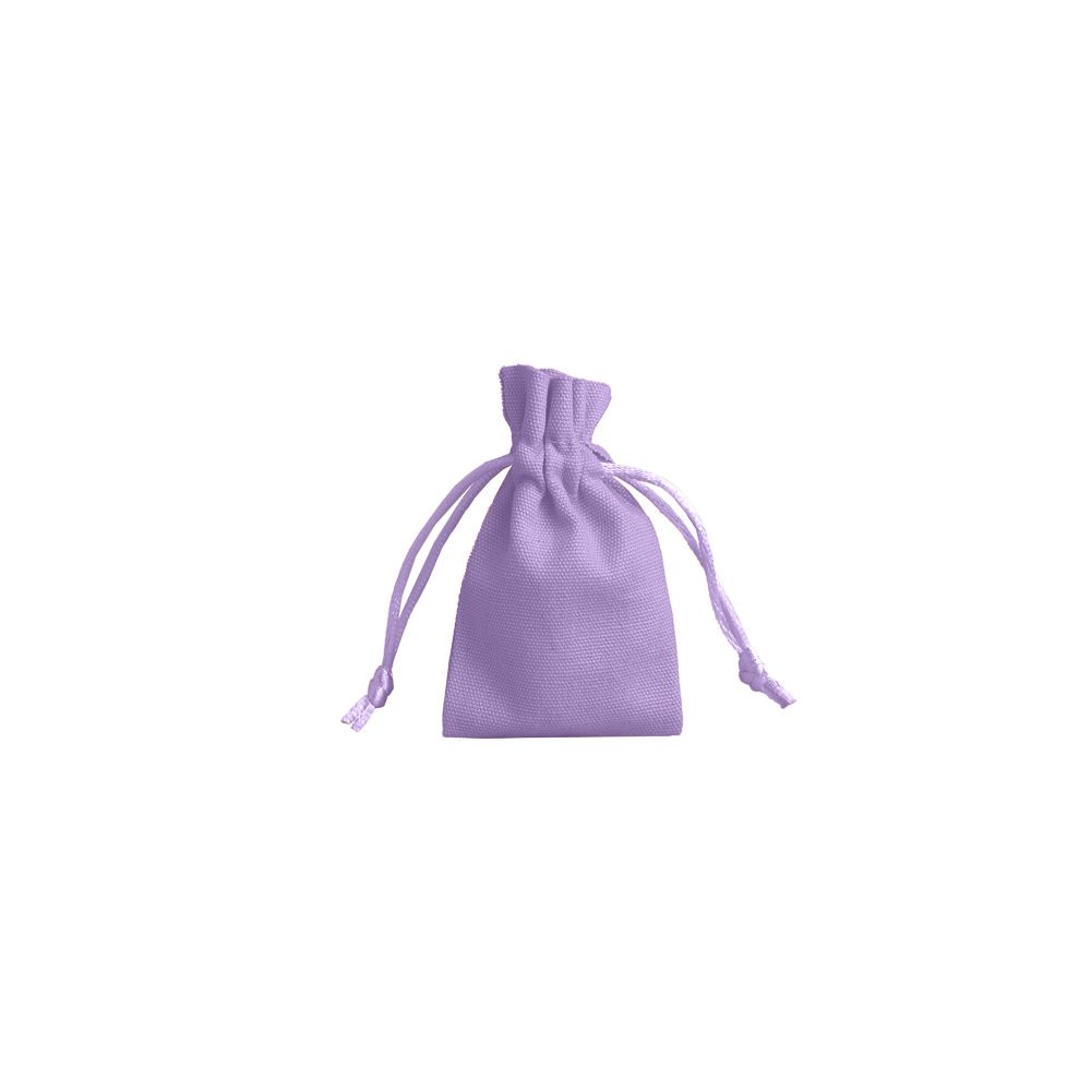 Small Lilac Cotton Bag With Silk Drawstring