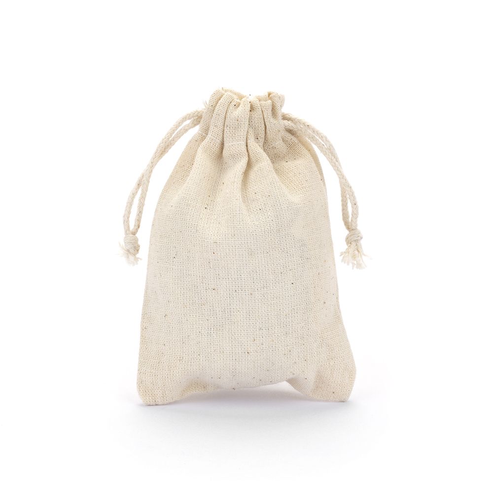Small Cotton Fabric Bag With Cord Drawstring - Pack of 12