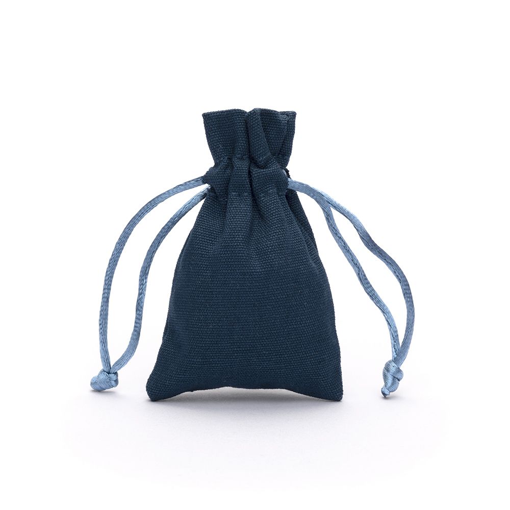 Small Dark Teal Cotton Bag With Drawstring