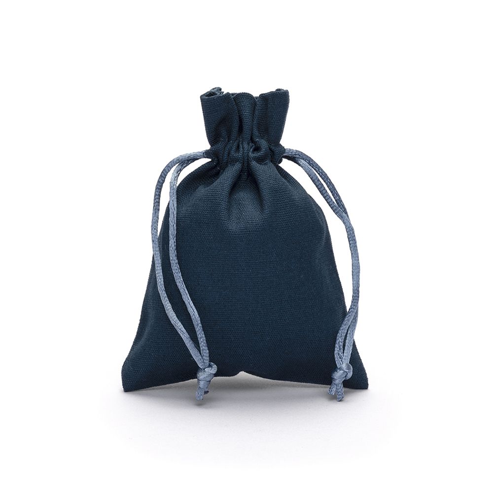 Medium Dark Teal Cotton Bag With Drawstring