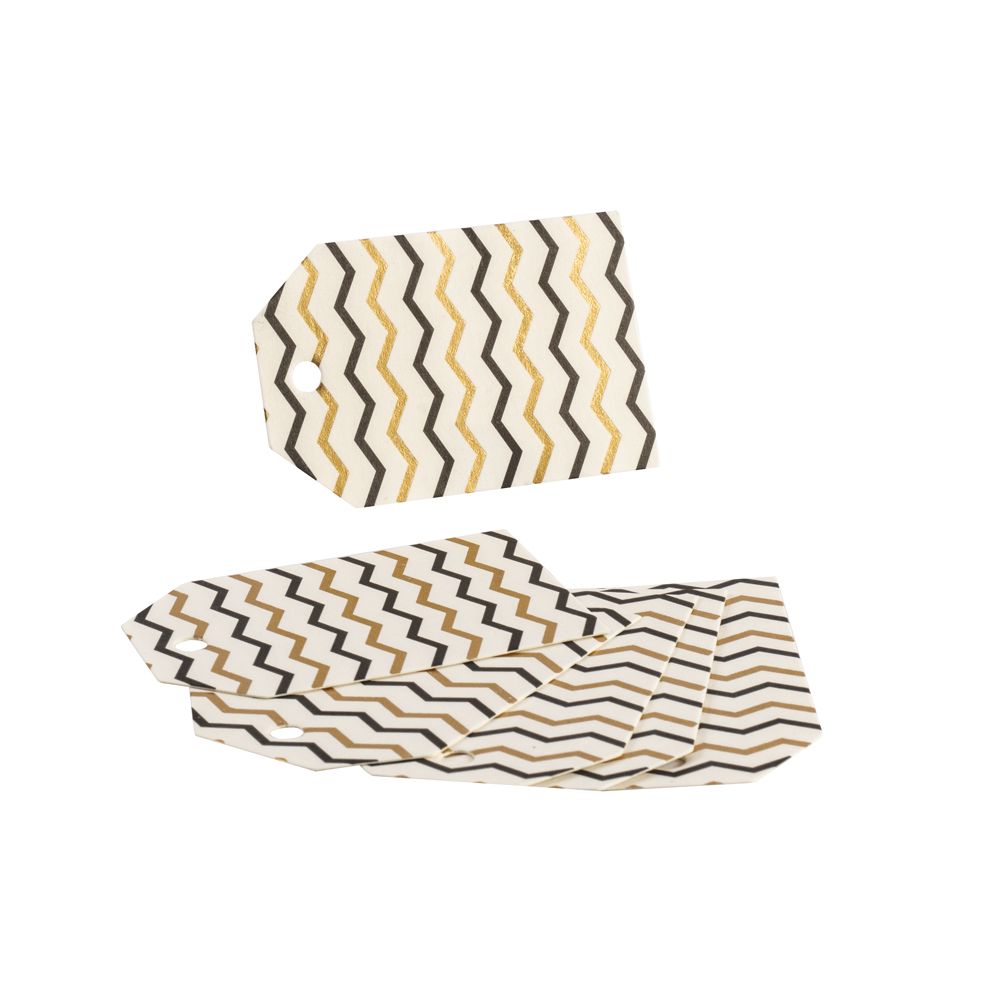 Zig Zag Pattern Printed Christmas Tags - Pack of 50