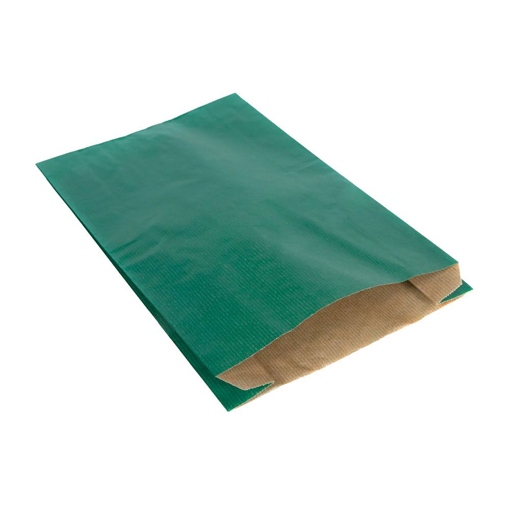 Pack of 100 Medium Green Paper Counter Bags