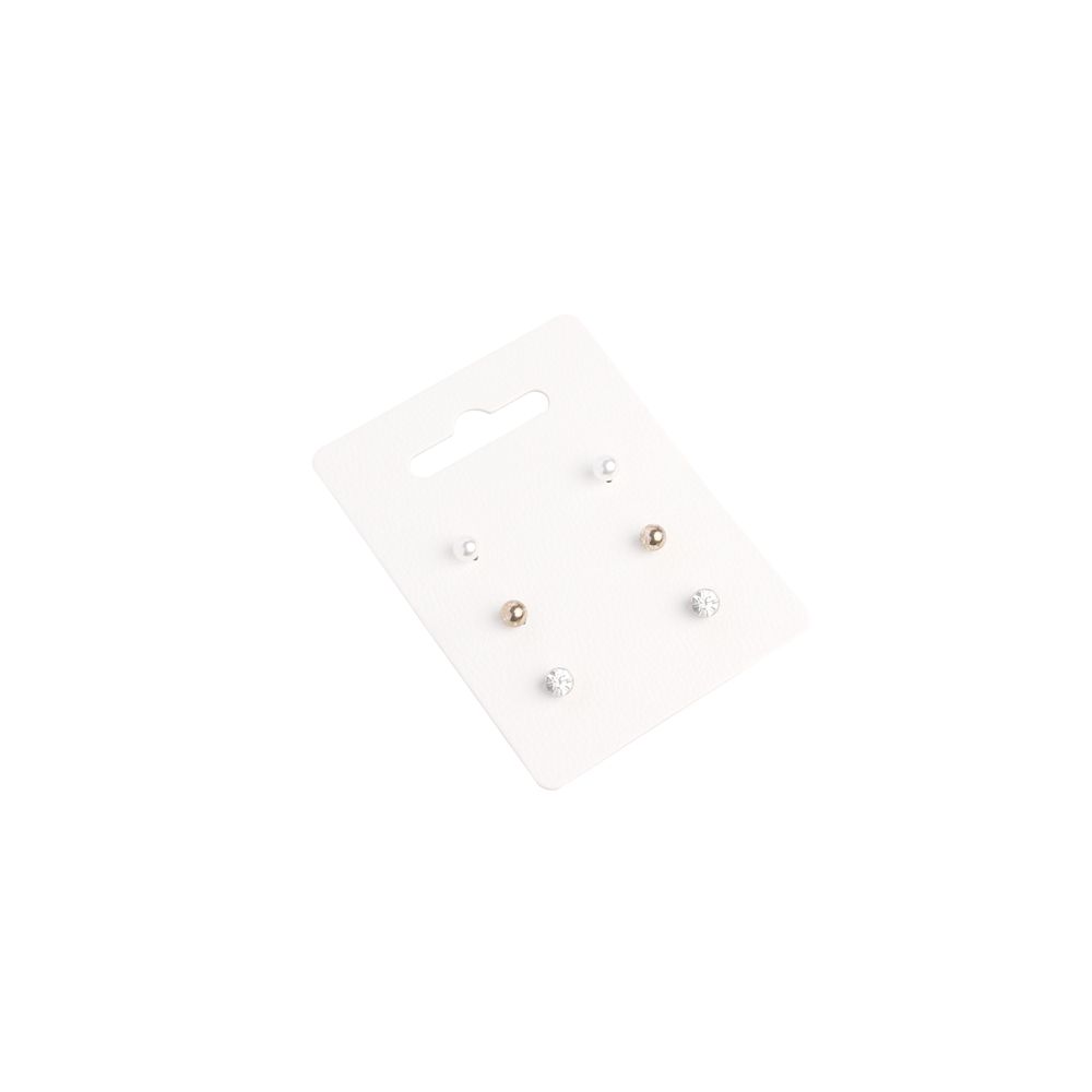 White Jewellery Cards for 3 Pairs of Earrings - Pack of 100