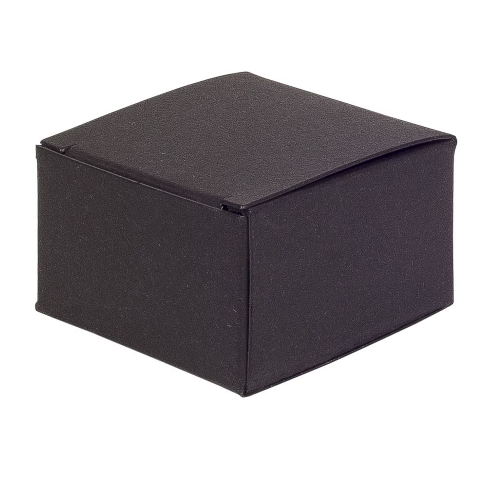Black Matt Flat-Packed Small Square Gift Box 75mm