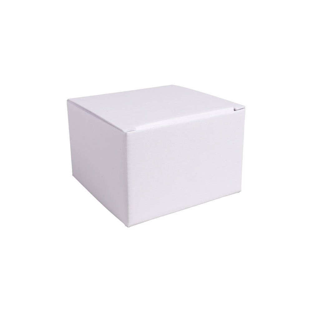 Corrugated White Matt Flat-Packed Small Square Gift Box 75mm