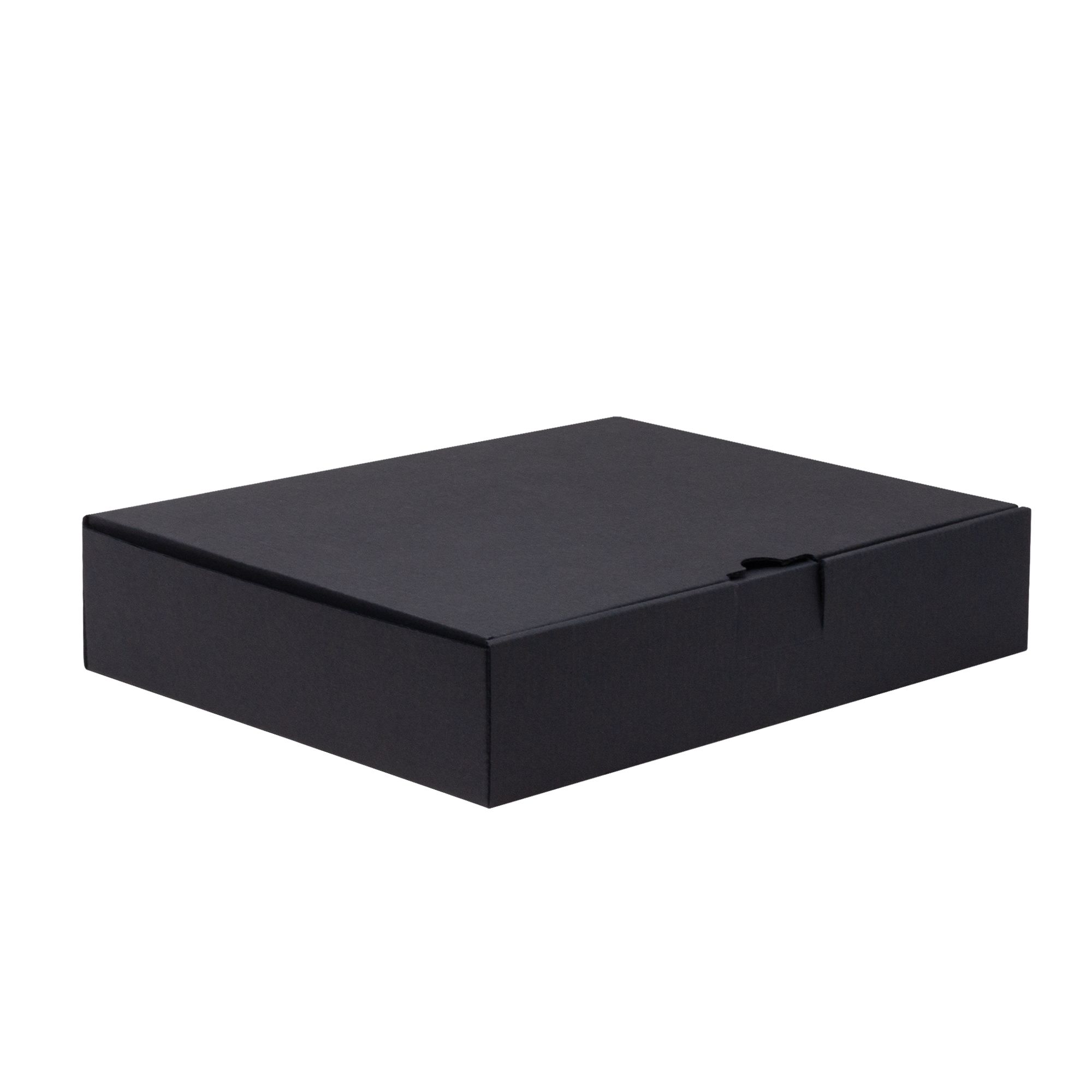 Black 1-Piece Tabbed Corrugated Postal Box