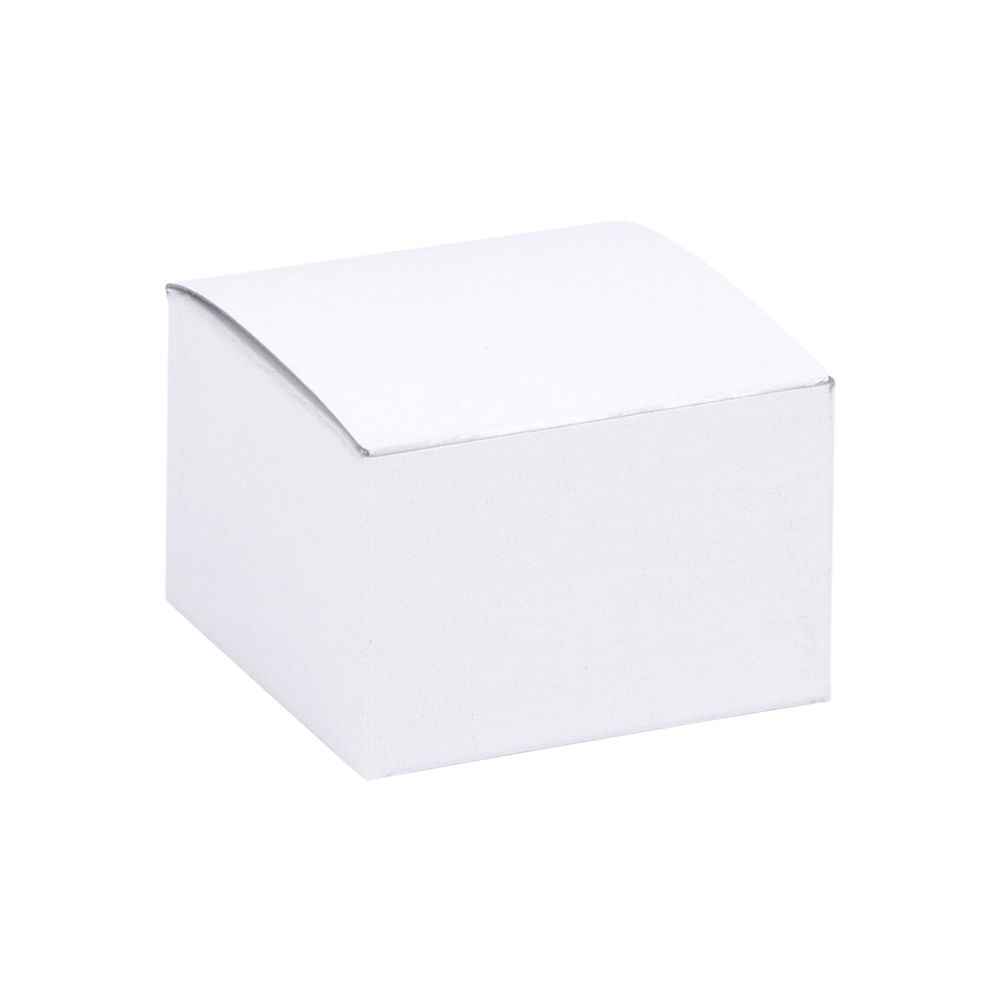 Second White Gloss Flat-Packed Small Square Gift Box 75mm