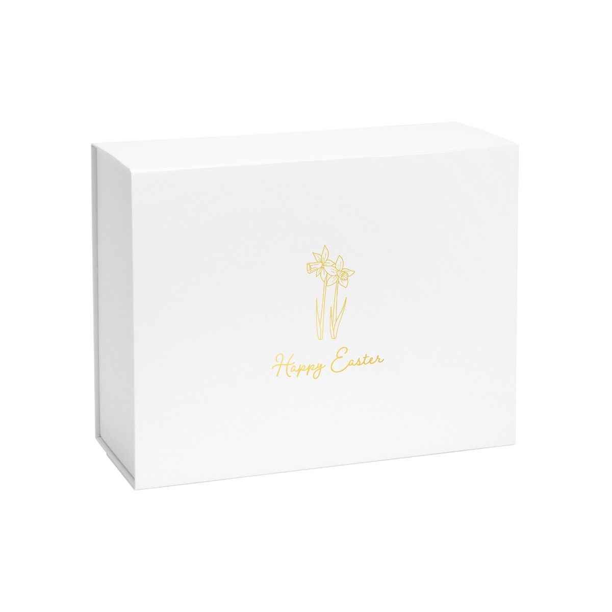 Gold Daffodil Easter Printed Deep White Magnetic Gift Box