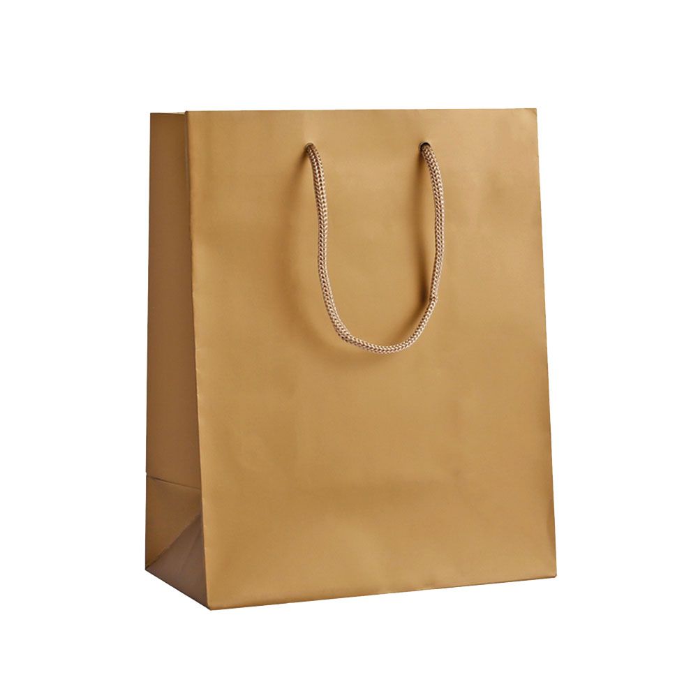 Pack of 200 Medium Gold Boutique Carrier Bags with Rope Handles