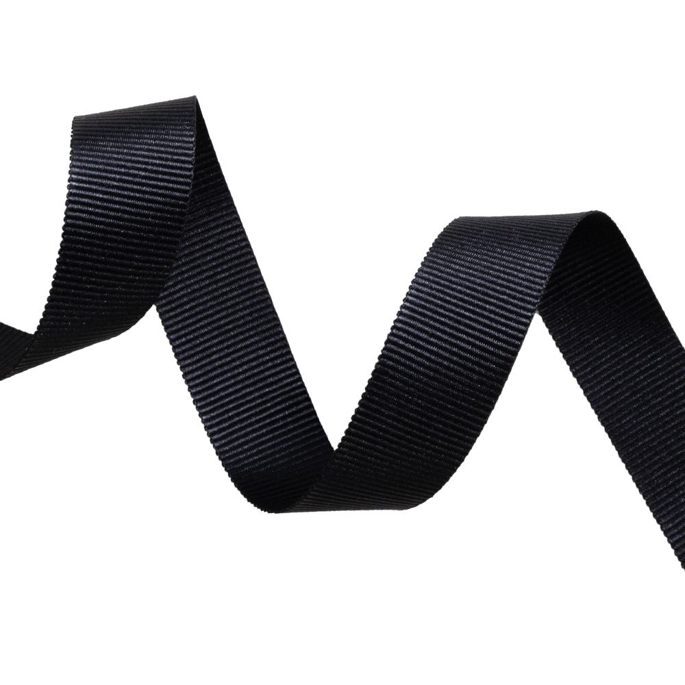 Black Recycled Grosgrain Ribbon 20 metres x 10mm