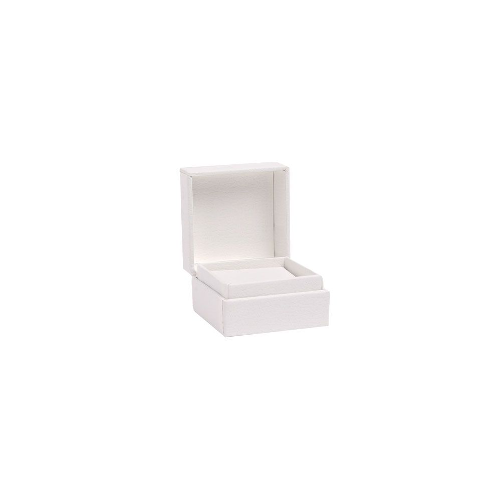 Luxury White Hinged Ring Box