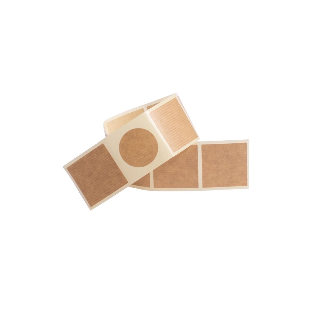 Printed Matt Kraft Round Stickers 40mm - Roll of 250