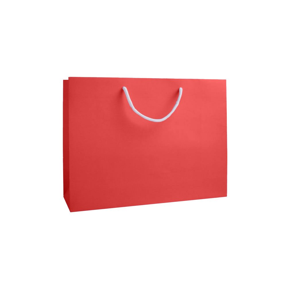 Large Landscape Radiant Red Paper Gift Bag With Rope Handles