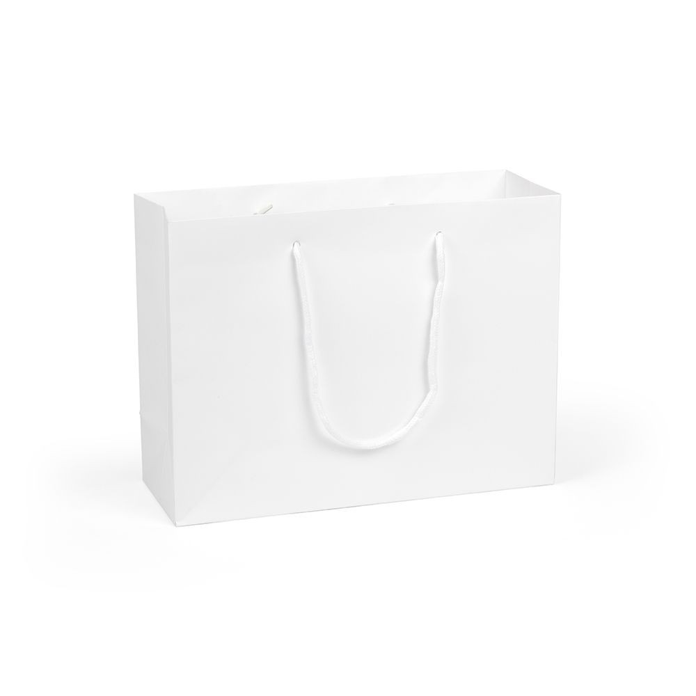 Large Landscape White Paper Gift Bag With Rope Handles