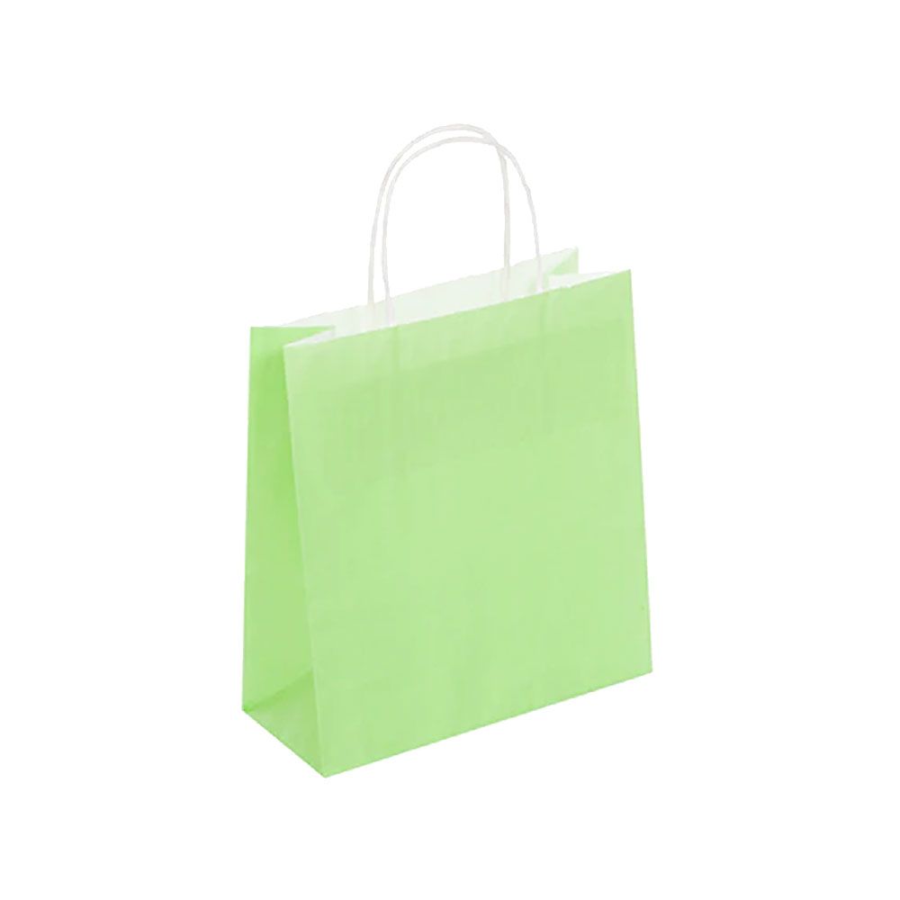 Pack of 25 Small Lime Green Paper Gift Bags With Paper Twisted Handles
