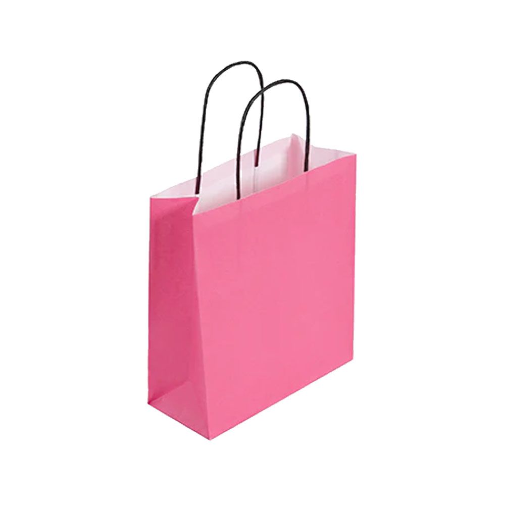 Pack of 25 Small Magenta Paper Gift Bags With Paper Twisted Handles