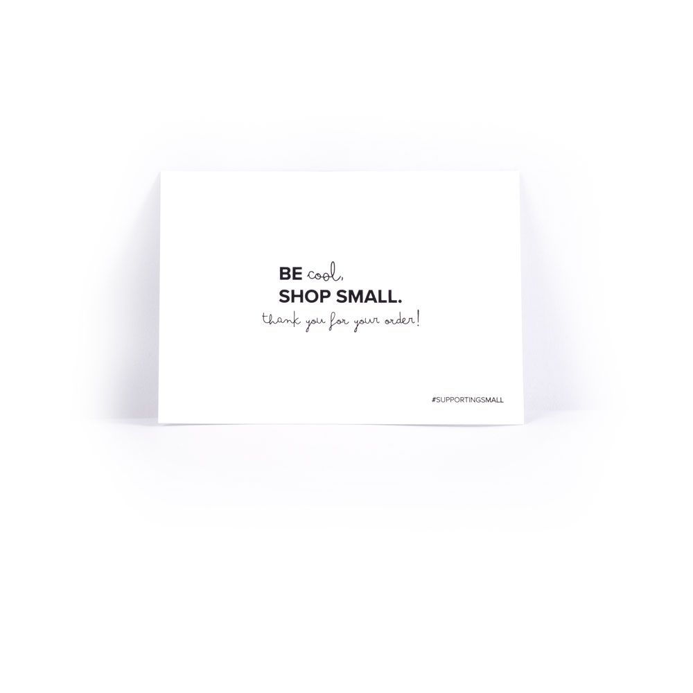 Be Cool Shop Small A6 Note Card Black Foil Print