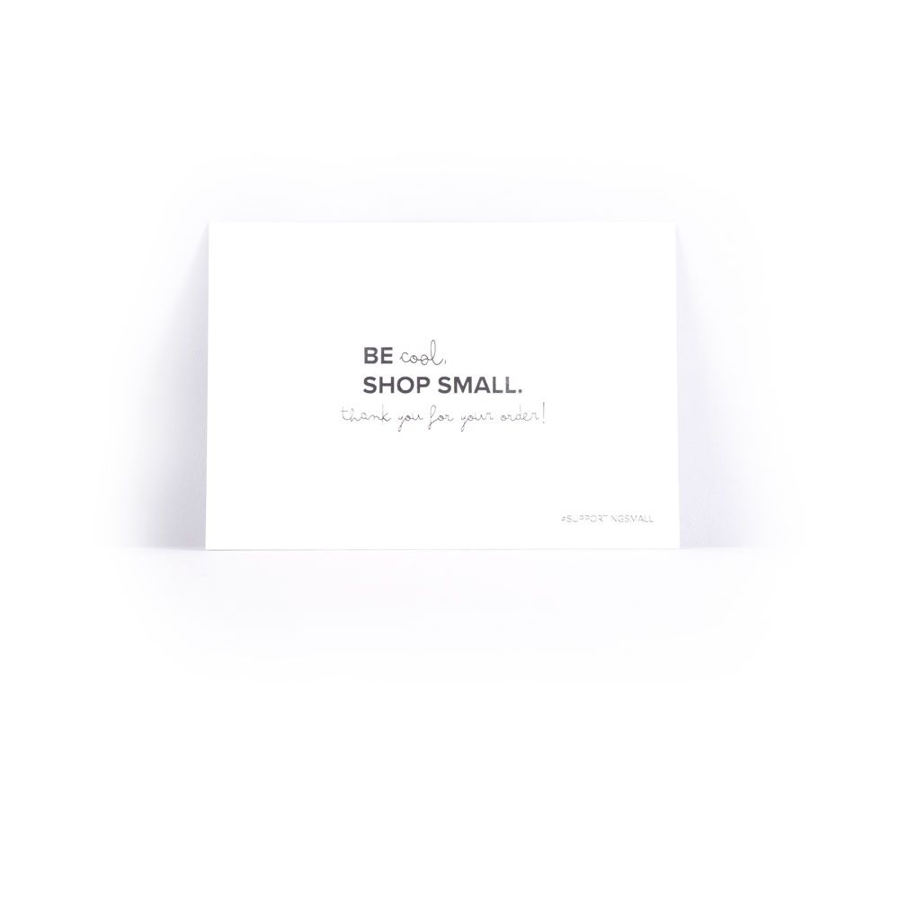 Be Cool Shop Small A6 Note Card Silver Foil Print