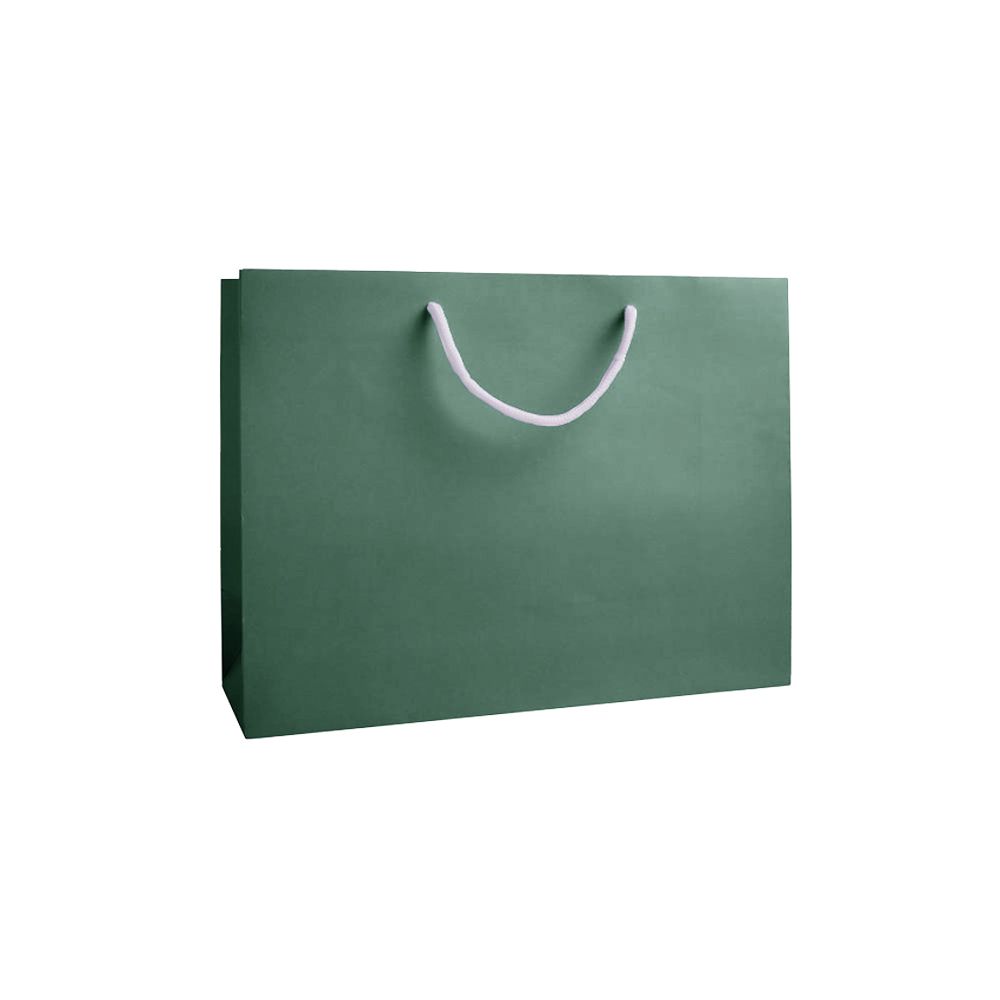 Large Landscape Forest Green Paper Gift Bag With Rope Handles