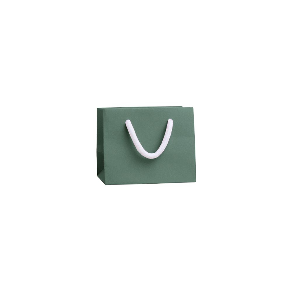 Extra Small Landscape Forest Green Paper Gift Bag with Rope Handles
