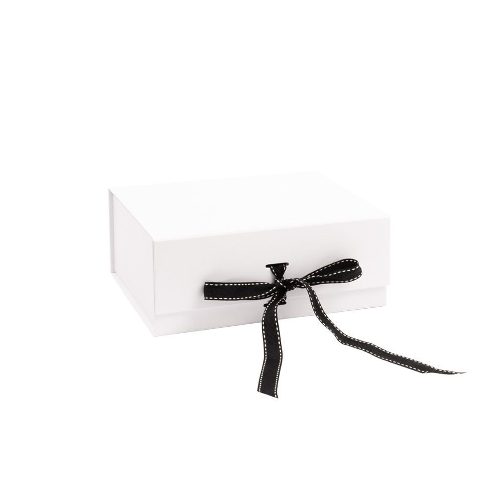 Medium White Gift Box With Cut-Outs For Ribbon