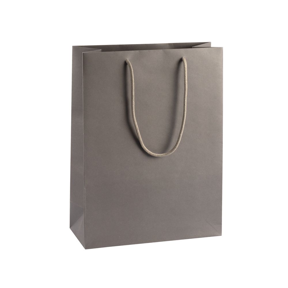 Extra Large Portrait Grey Paper Gift Bag With Rope Handles