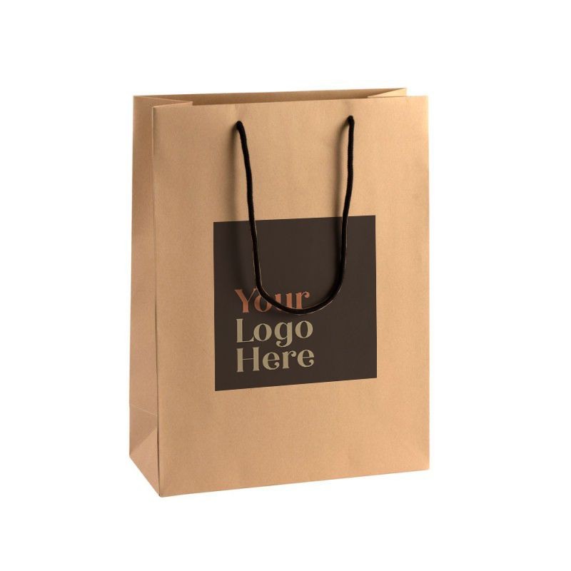 Digital Printed Extra Large Portrait Kraft Paper Gift Bag With Rope Handles
