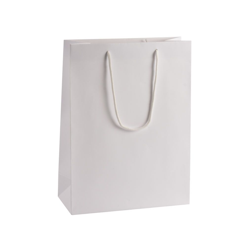 Extra Large Portrait White Paper Gift Bag With Rope Handles