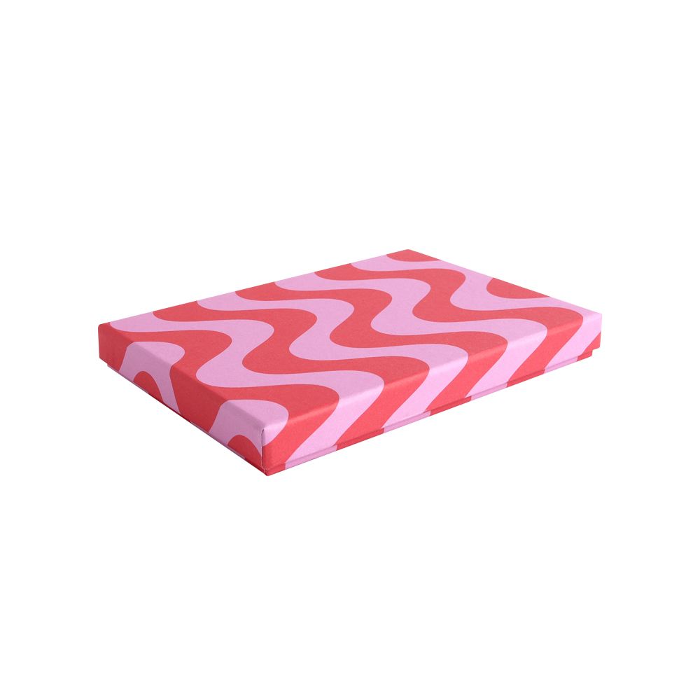 Wavy Retro Pink and Red Luxury Thin A6 Gift Box