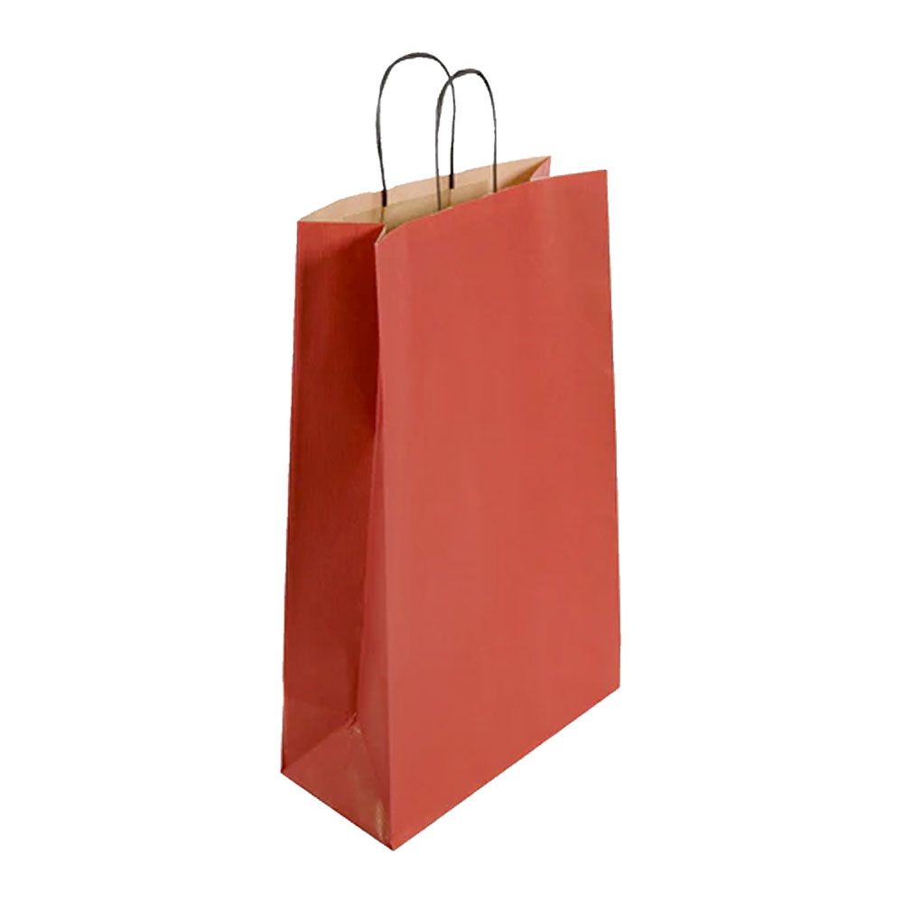  Pack of 25 Large Red Paper Gift Bags With Paper Twisted Handles