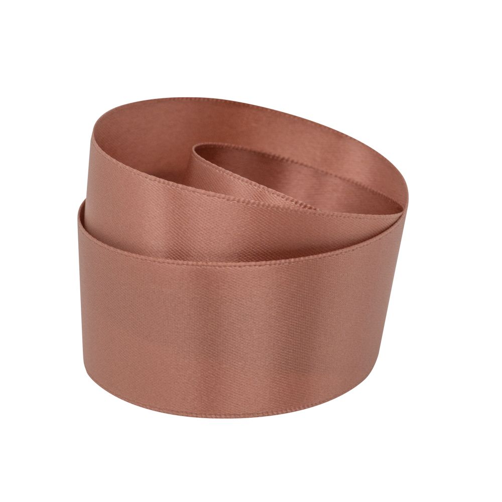 Rose Gold Recycled Double Sided Satin Ribbon 20 metres x 25mm