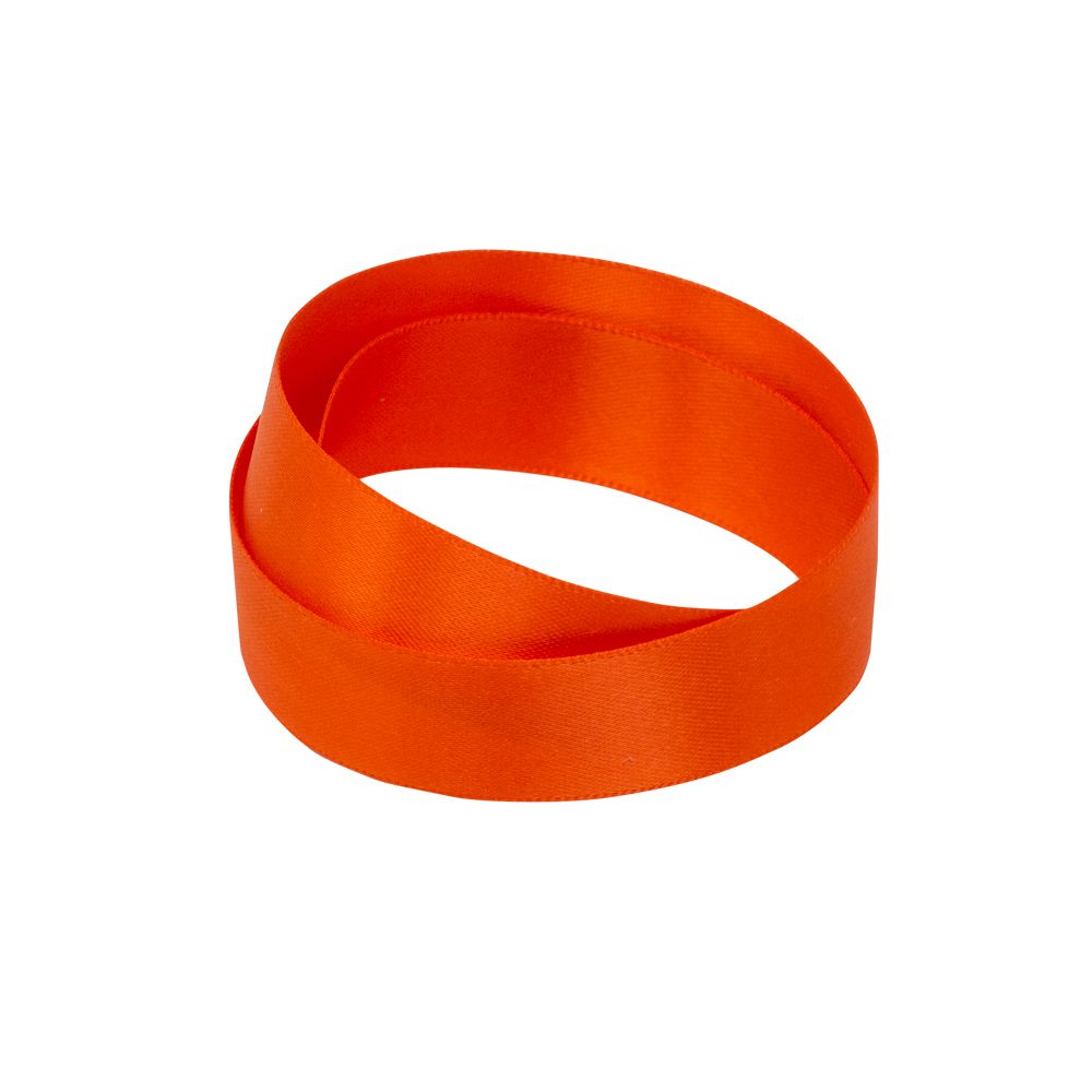 Orange Recycled Double Sided Satin Ribbon 20 metres x 15mm