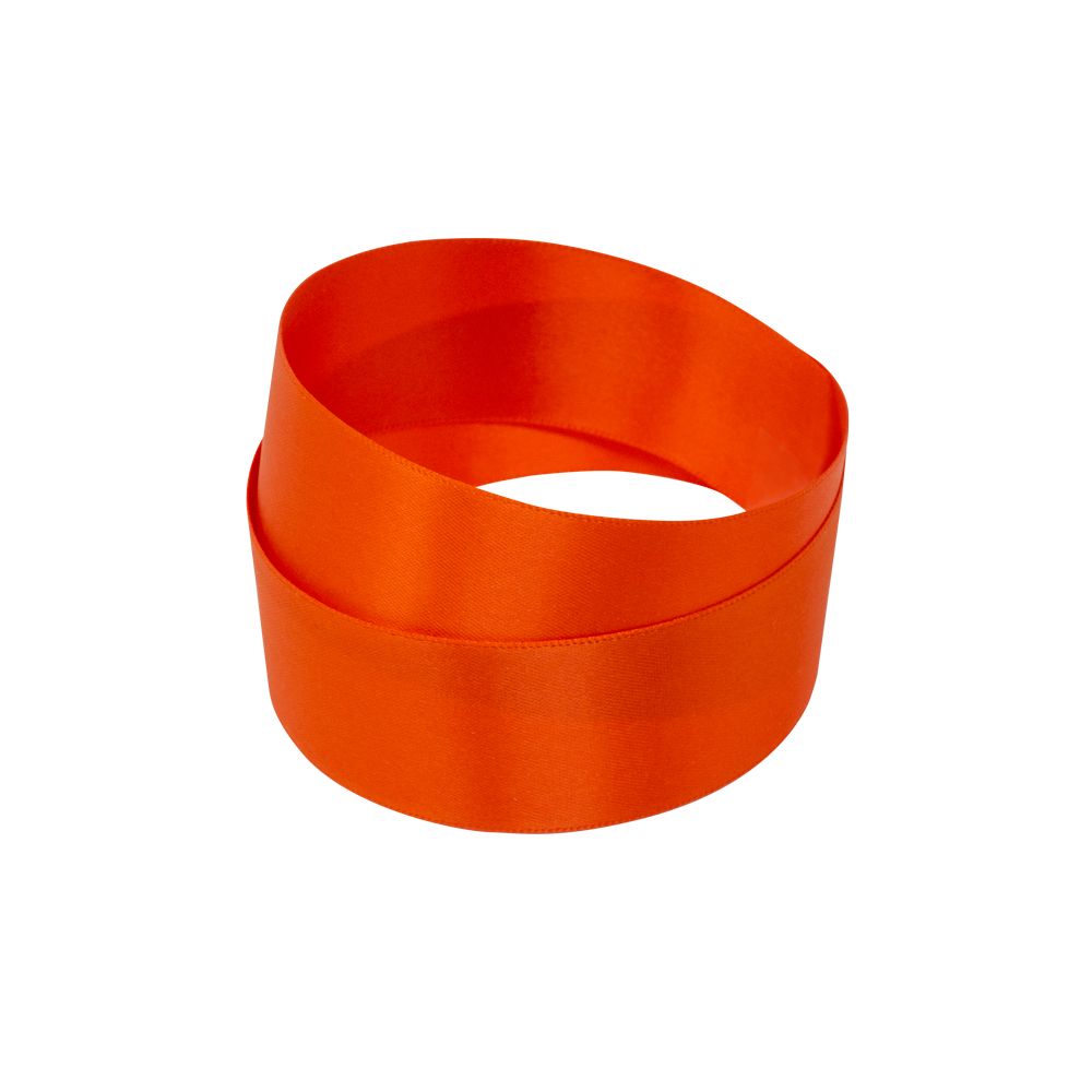 Orange Recycled Double Sided Satin Ribbon 20 metres x 25mm