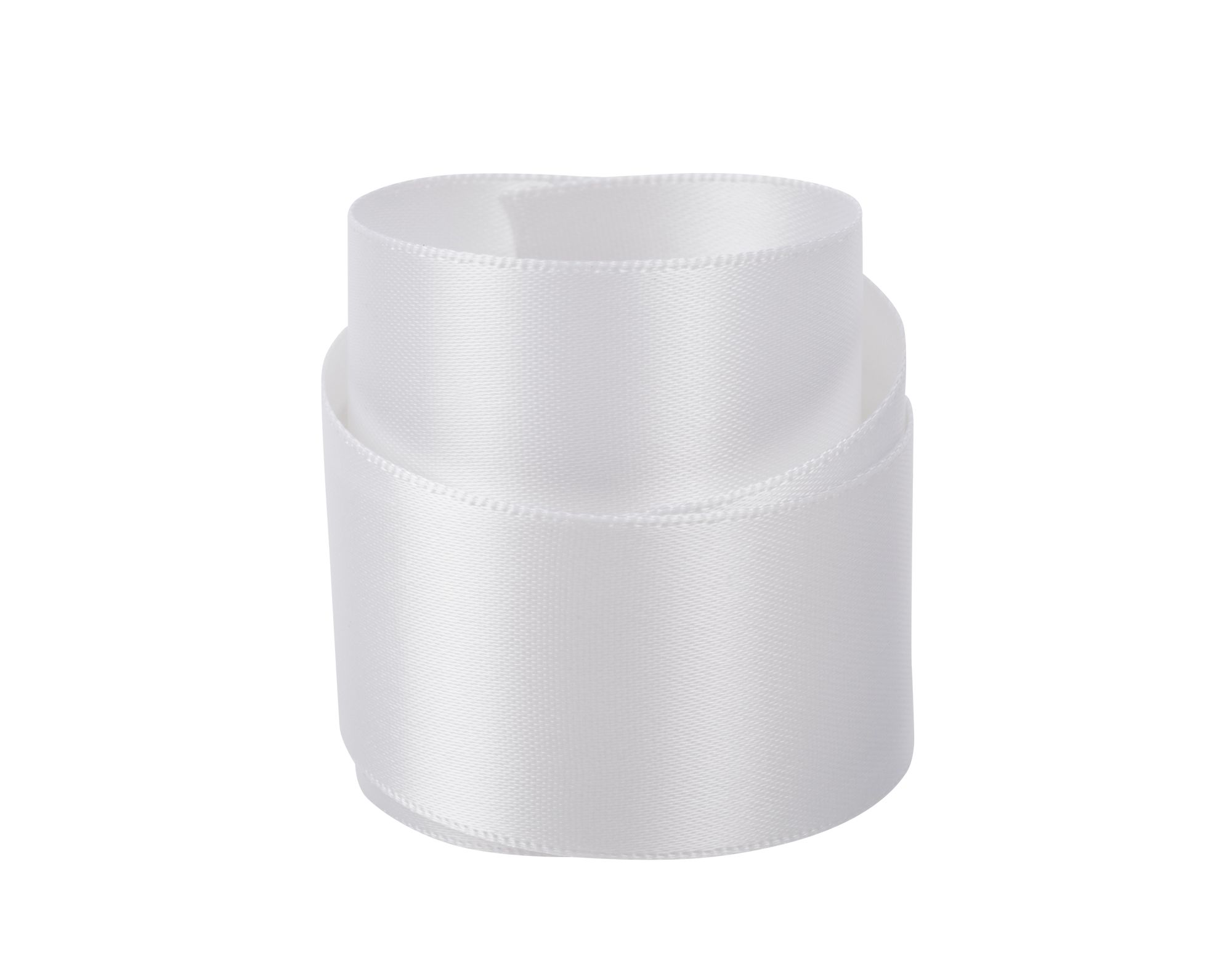 White Recycled Double Sided Satin Ribbon 20 metres x 25mm