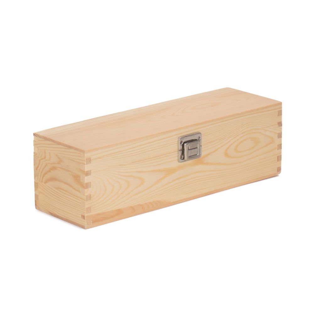 Pack of 5 Clear Varnished Wooden Boxes for Single Bottles