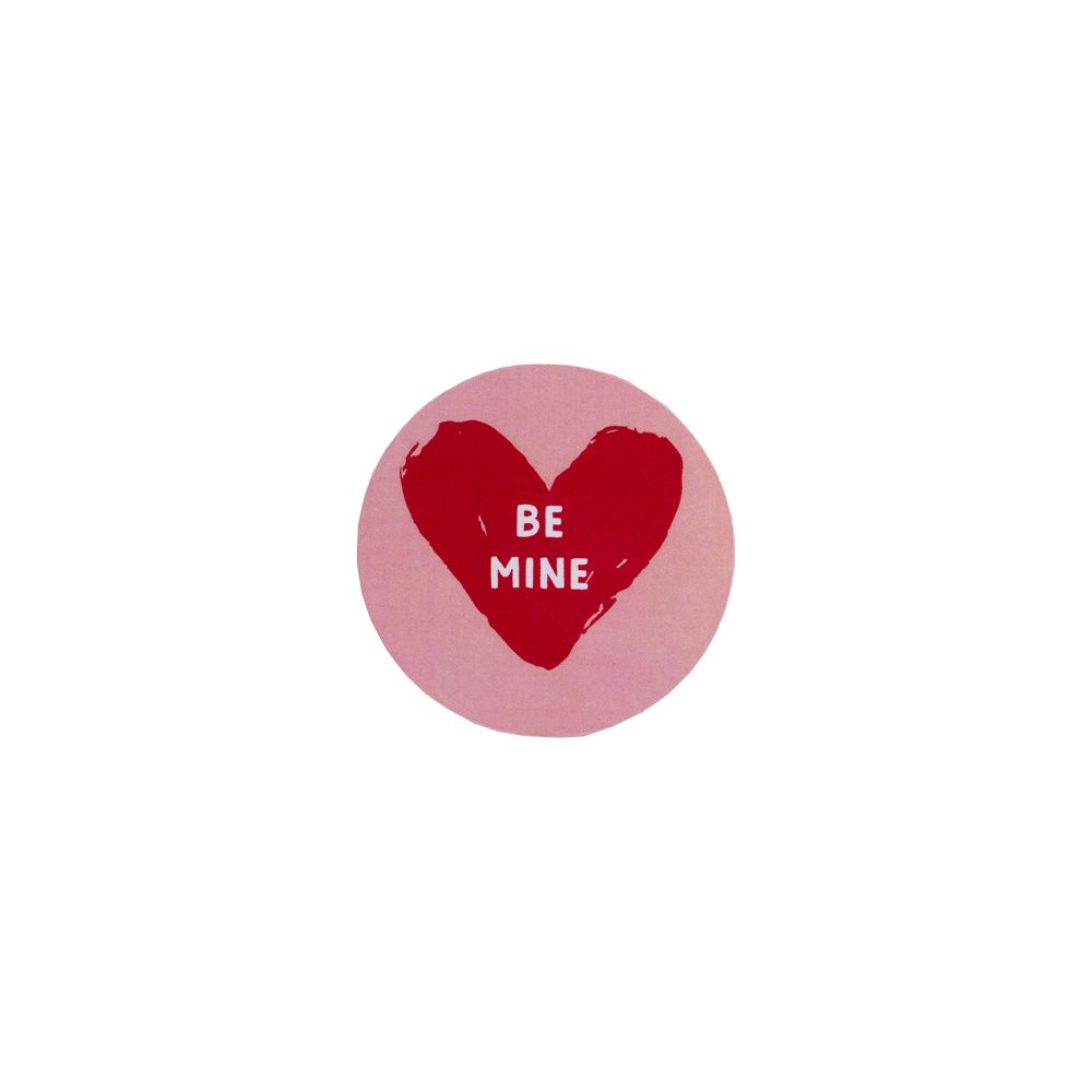 &#039;Be Mine&#039; Valentine&#039;s Heart Pink &amp; Red Gloss Stickers 40mm - Pack of 10