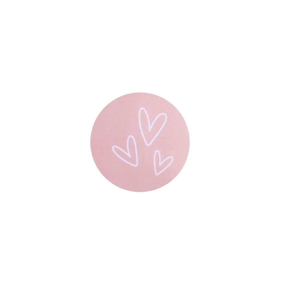 Valentine&#039;s Hearts Fondant Pink &amp; White Gloss Stickers 40mm - Pack of 10