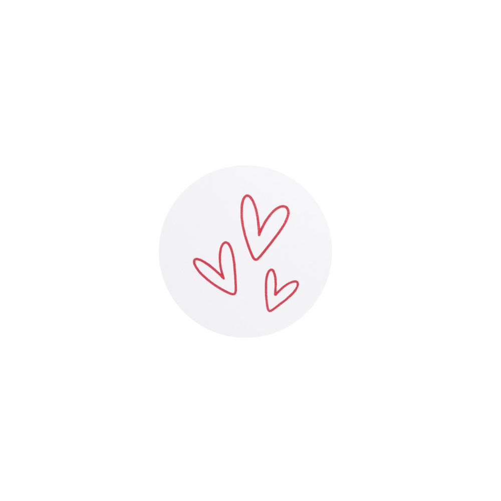Valentine&#039;s Hearts White &amp; Red Gloss Stickers 40mm - Pack of 10