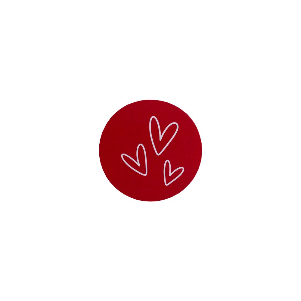Valentine&#039;s Hearts Red Gloss Stickers 40mm - Pack of 10