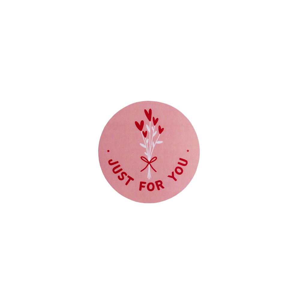 &#039;Just For You&#039; Valentine&#039;s Flower Bunch Gloss Stickers 40mm - Pack of 10