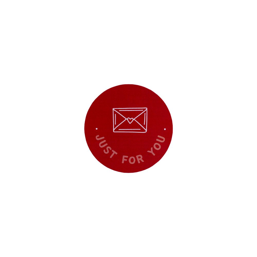 &#039;Just For You&#039; Valentine&#039;s Letter Red Gloss Stickers 40mm - Pack of 10